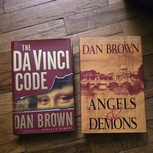 Vintage 2003 Dan Brown Da Vinci Code & Angels Demons HC DJ Red Thriller Lot 2